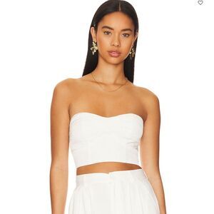 NWT House of Harlow 1960 x REVOLVE Lida Crop Top White Size Large